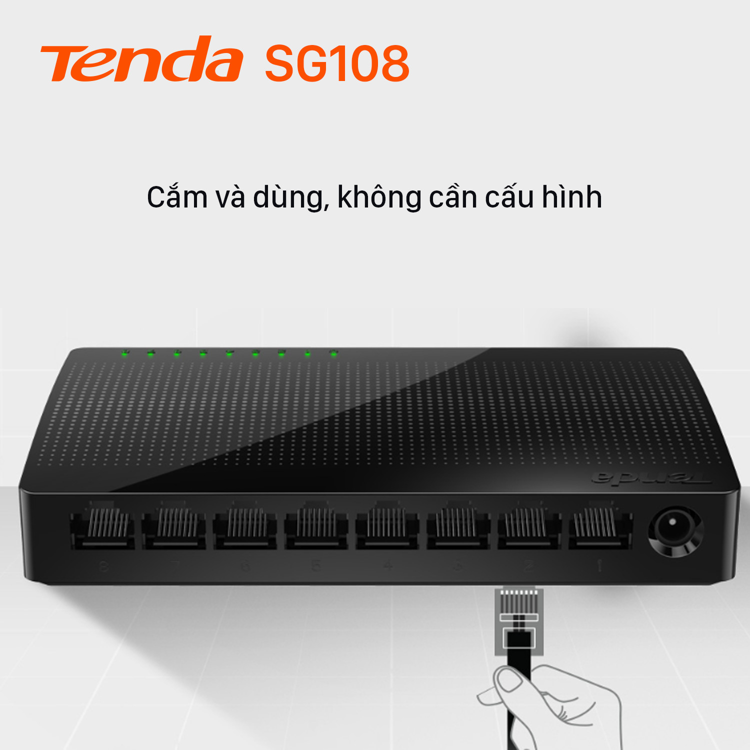 Bộ chia mạng Switch Tenda SG108 8 cổng Ethernet 1000Mbps - Hàng Chính Hãng