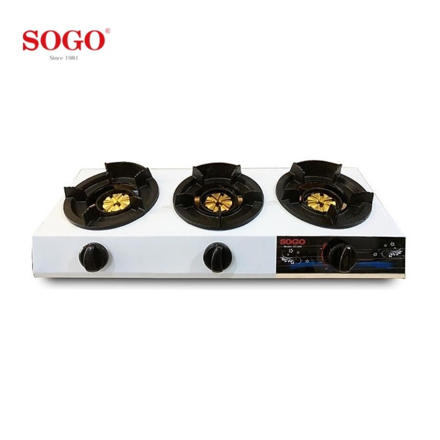 Bếp Khè Ga 3 Lò Bán Công Nghiệp SOGO GT-208S3-Ngọn Lửa Xanh-Hàng Chính Hãng