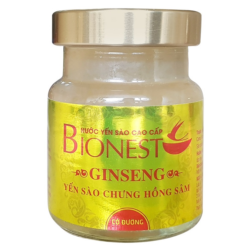 Hộp Yến sào Bionest Ginseng hồng sâm cao cấp - hộp 6 lọ