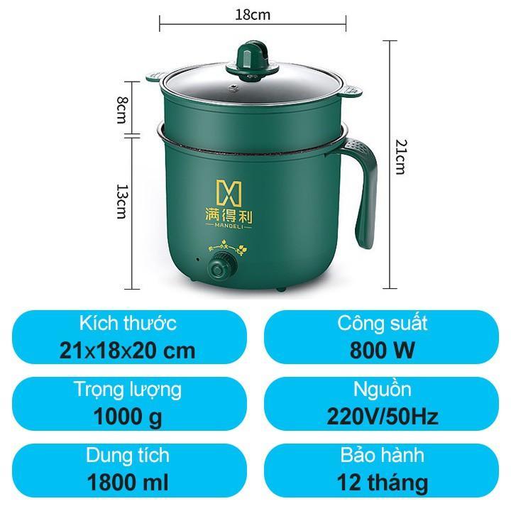 Nồi lẩu mini đa năng 2 tầng ca nấu mì điện hấp hàn quốc