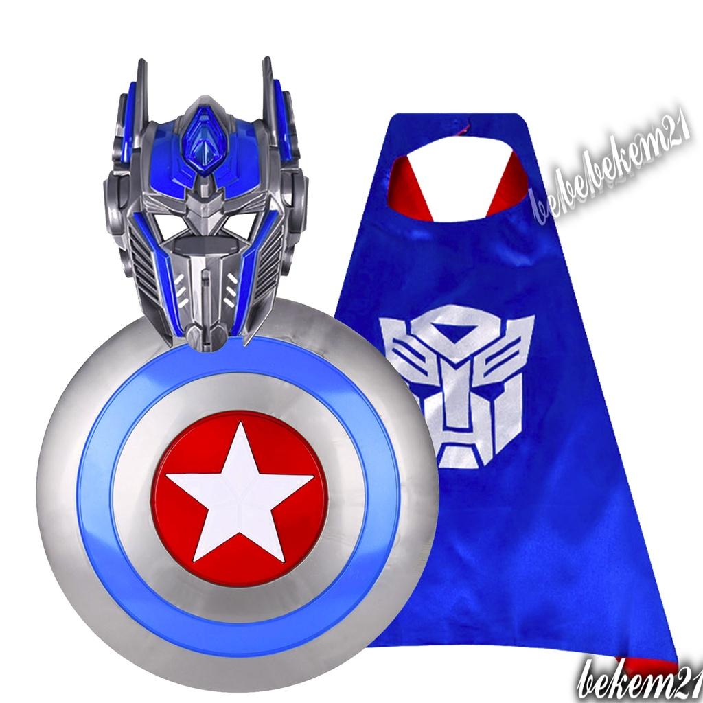 Set bộ áo choàng mặt nạ phát sáng kèm khiên phòng thủ của Optimus Price Biệt Đội Siêu Anh Hùng Avengers Marvel