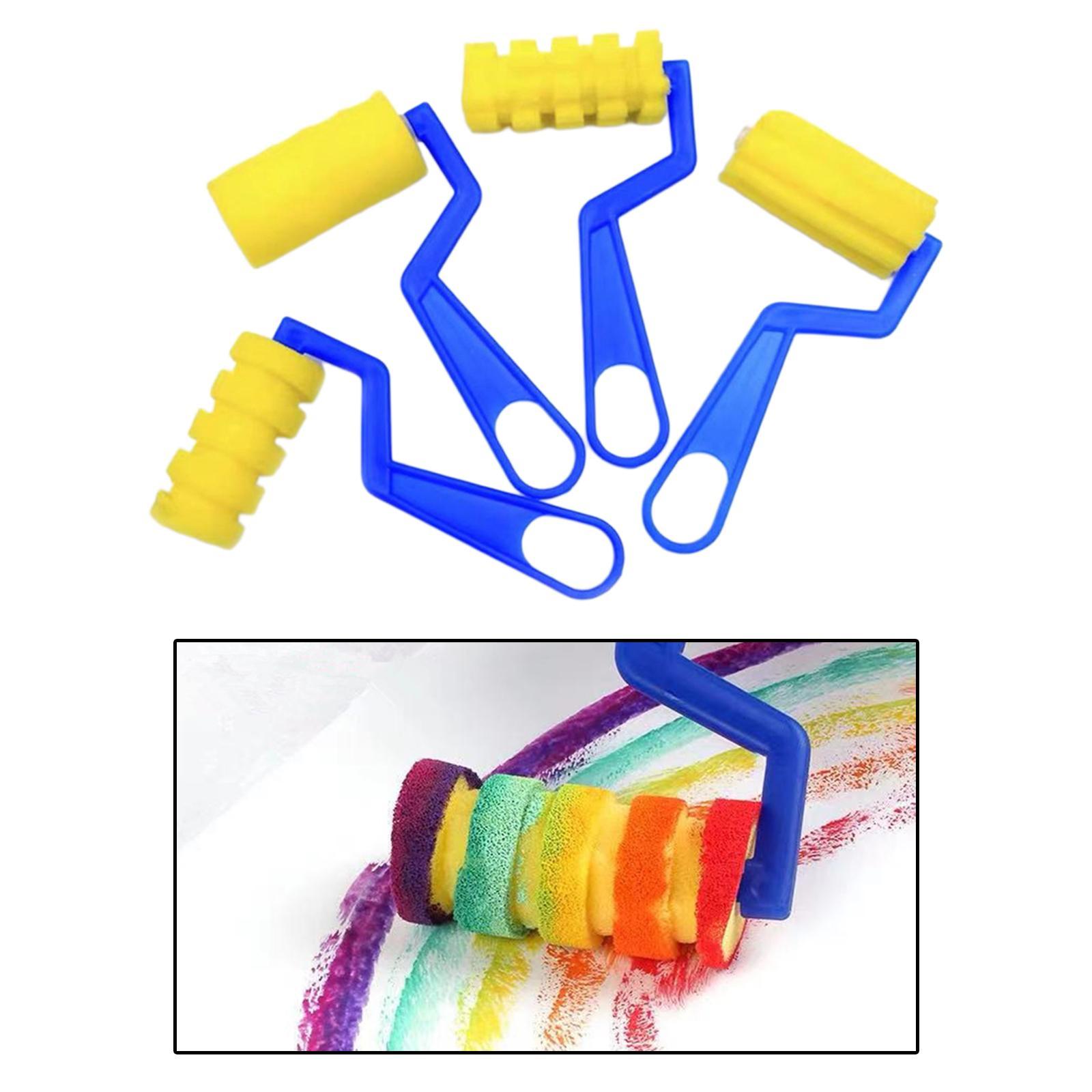4x Sponge Painting Roller Brushes DIY Graffiti Tools Foam Paint Brushes