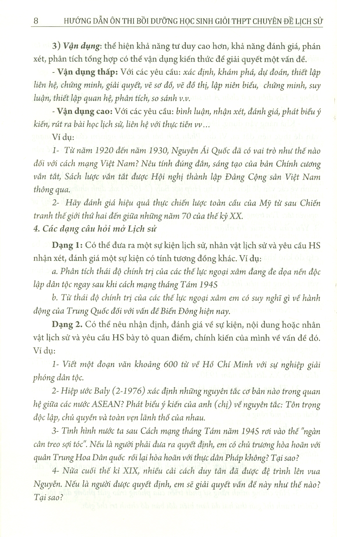 Hướng Dẫn Ôn Thi Bồi Dưỡng Học Sinh Giỏi Trung Học Phổ Thông Chuyên Đề Lịch Sử - Tái bản năm 2022