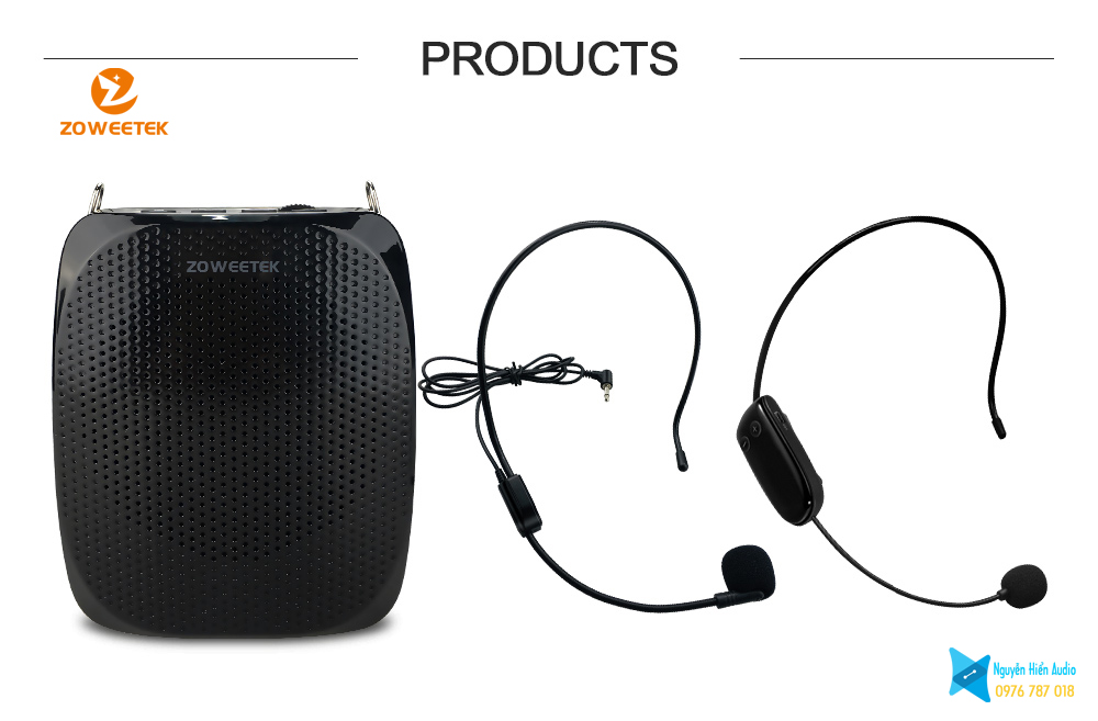 Loa trợ giảng, bộ khuếch đại giọng nói không dây, có dây ZW-S615 UHF hãng Zoweetek