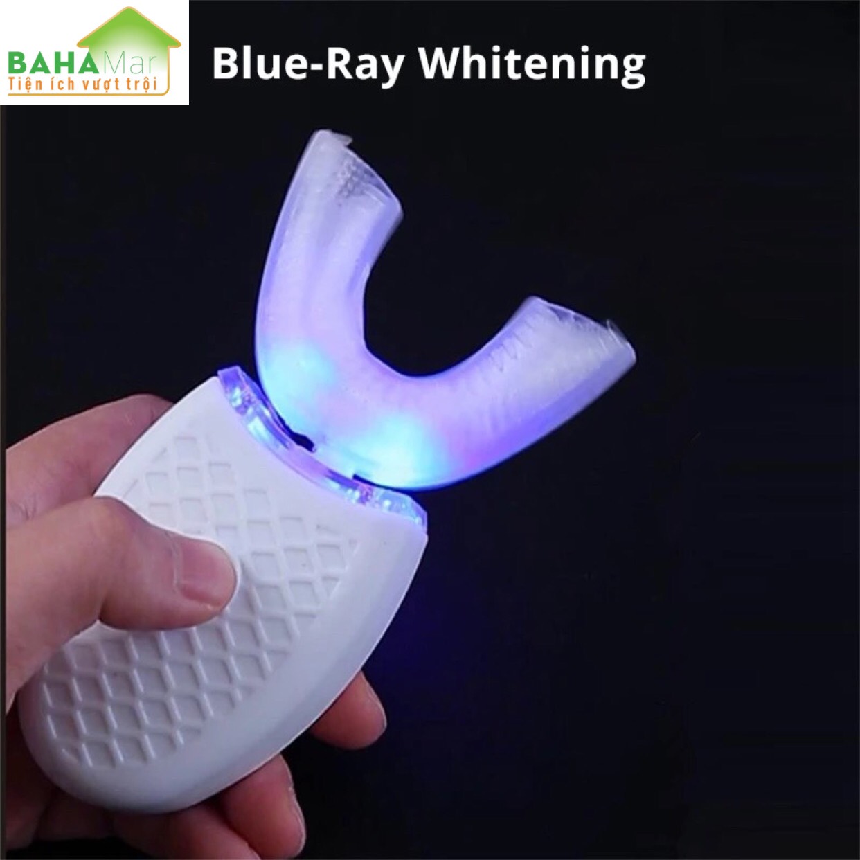 BÀN CHẢI ĐÁNH RĂNG ĐIỆN TỰ ĐỘNG CHỮ U 360 ĐỘ CÓ ÁNH SÁNG XANH KHỬ TRÙNG BAHAMAR làm cho việc đánh răng trở nên dễ dàng và sạch sẽ toàn bộ mặt trước