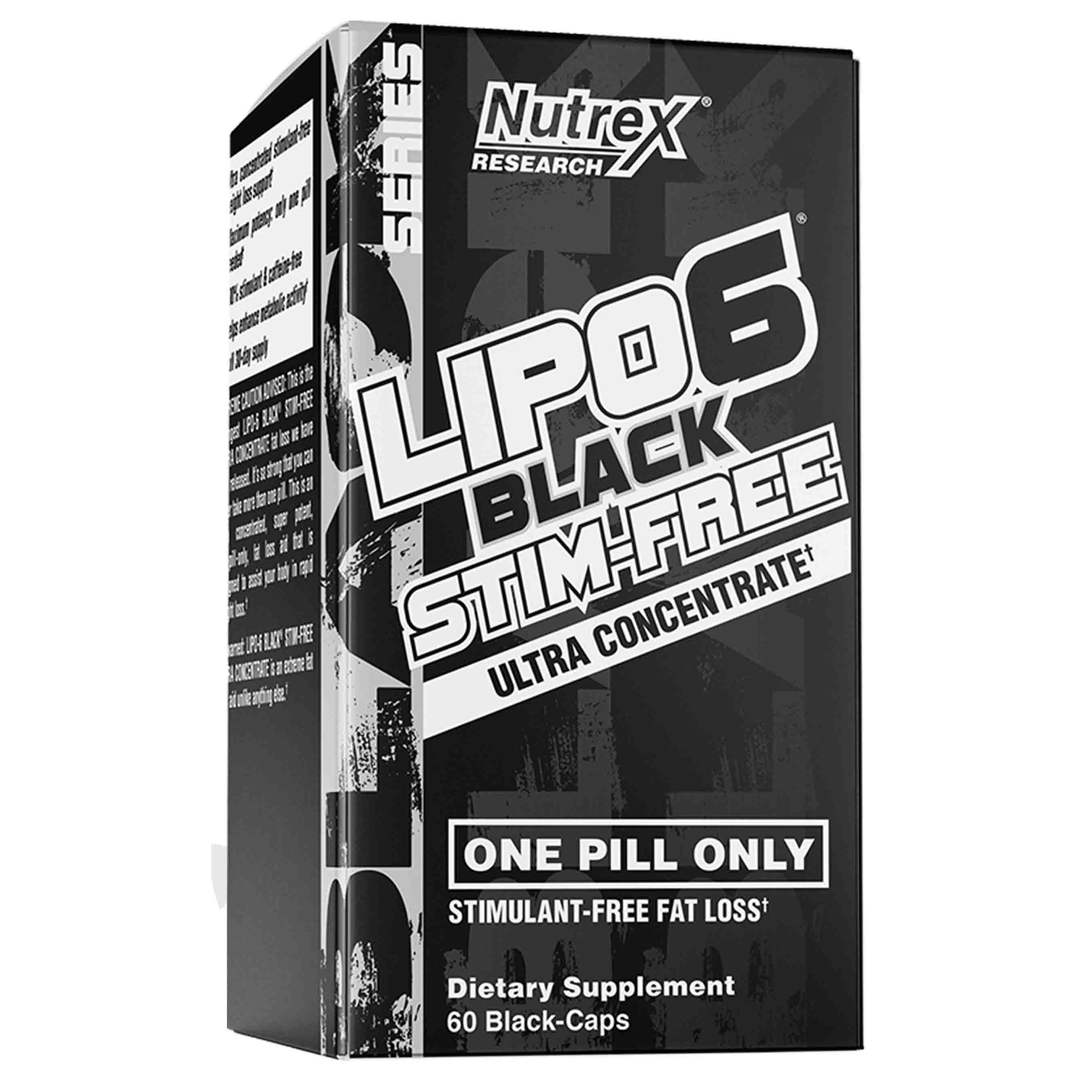 Fat Burner NUTREX Lipo 6 Black Stim-Free - Đốt mỡ, Cắt nét &amp; Không chứa chất kích thích