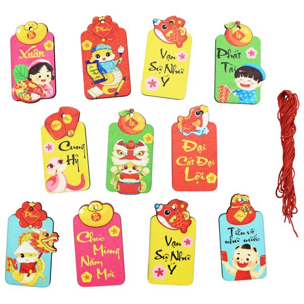 Bộ 10 Decor Trang Trí Nhà Cửa Chủ Đề Tết - Bách Mộc - Set Lì Xì