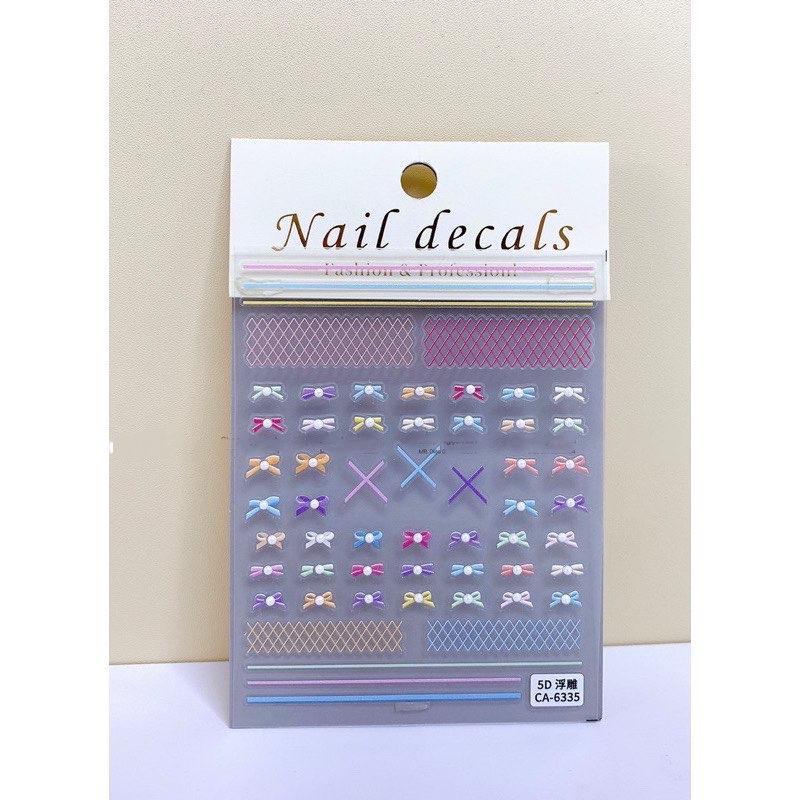 Sticker 5D Dán Móng Cao Cấp Nơ  7 Màu Trang Trí Làm Nail Hot Trend 2024 Nữ Women