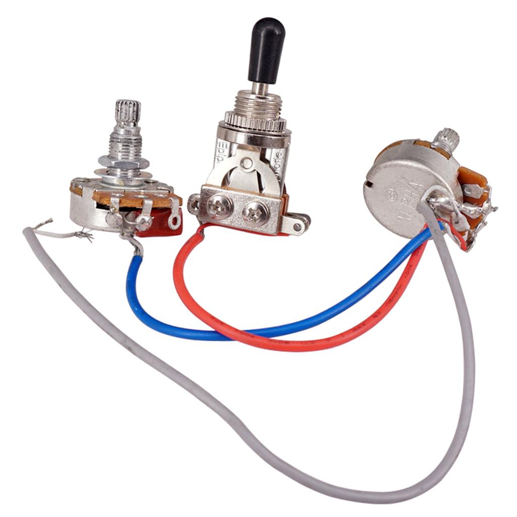 Electric Guitar Wiring Harness Prewired Kit 3 Way Toggle Switch 500K Pots