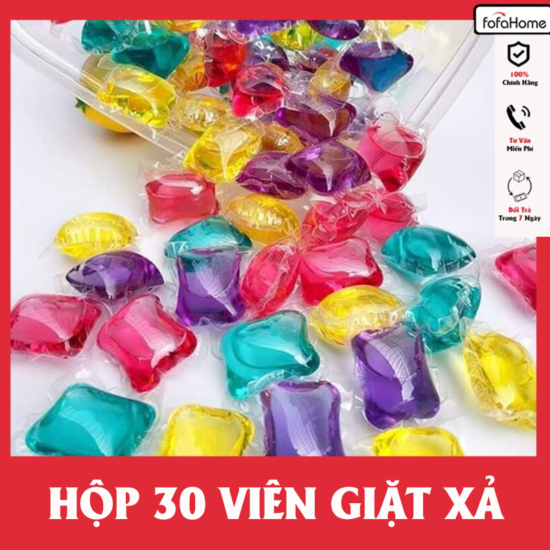 Hộp Viên Giặt Xả Quần Áo Thơm Lâu Tự Tan Tiện Lợi Thay Thế Cho Bột Giặt Và Nước Xả - Hàng chính hãng