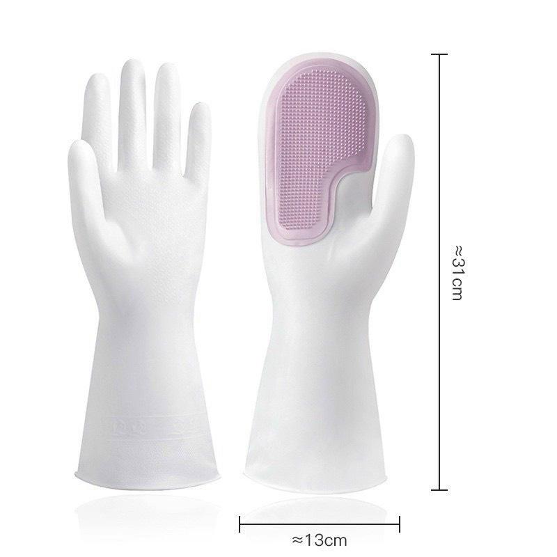 Găng Tay Rửa Chén Silicon Tạo Bọt - Không Hại Da Tay