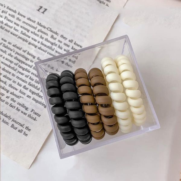 HỘP 6 DÂY CHUN BUỘC TÓC LÒ XO TONE MÀU VINTAGE SIÊU XINH CHO NỮ