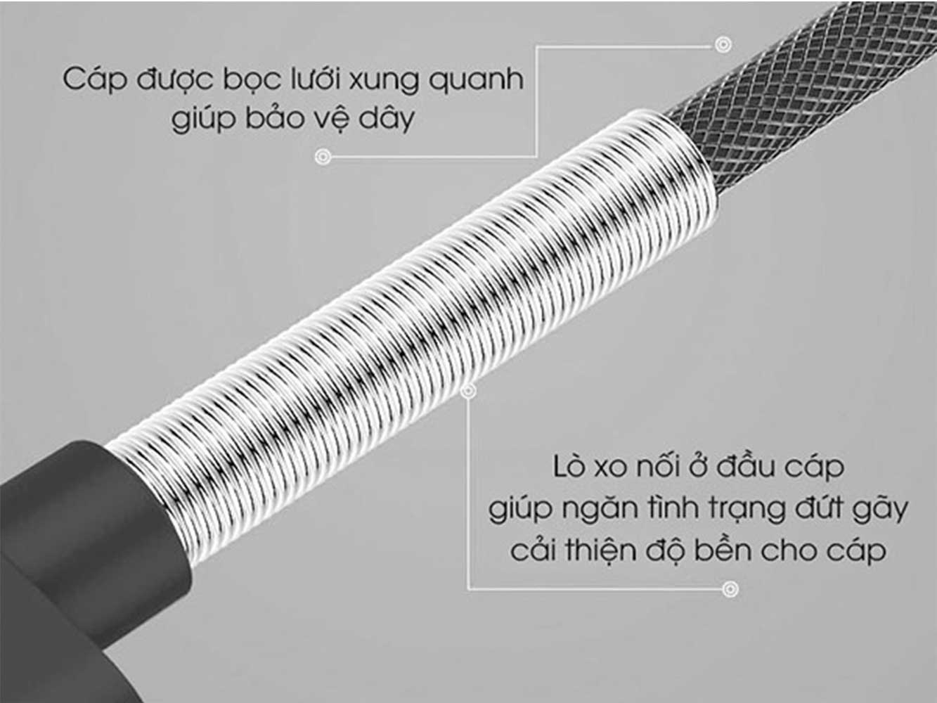 Dây Cáp Sạc lò xo 2 đầu Type C BAGI CB-CF10 - Hàng Chính Hãng