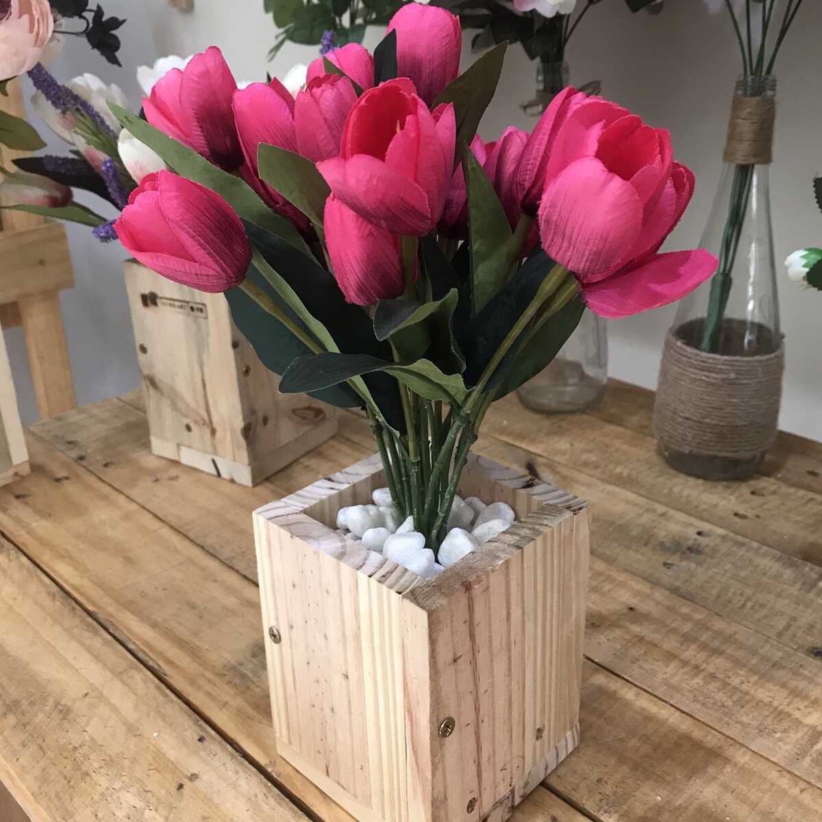 Bình Hoa Giả -  Hoa Tulip  - Hoa Giả Cao Cấp - Hoa Giả Để Bàn