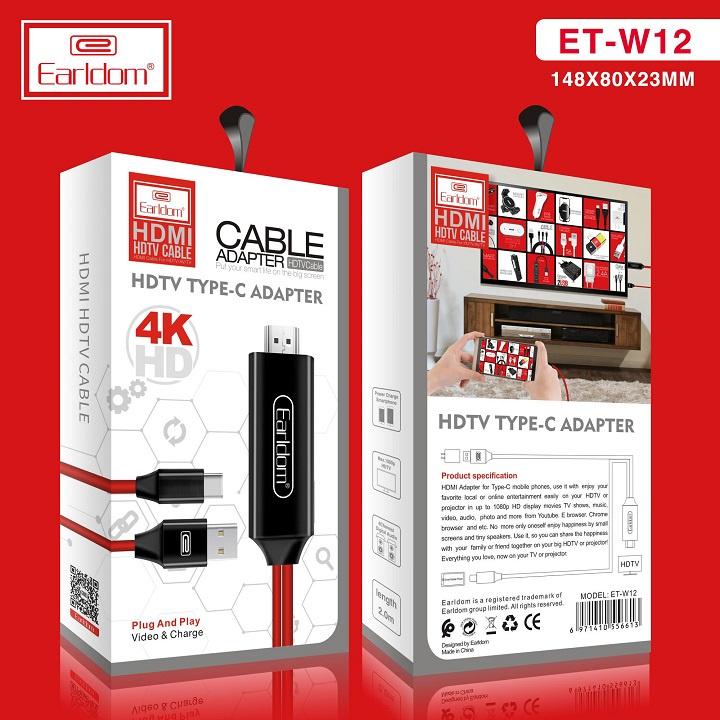 Cáp HDMI Type C Earldom W12 ( Độ Phân Giải 4K ) - Hàng Chính Hãng