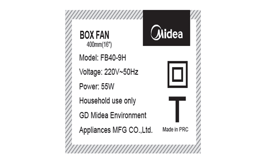 Quạt hộp Midea FB40-9H , 55W, 5 cánh, 3 mức gió - Hàng chính hãng - Bảo hành 12 tháng chính hãng