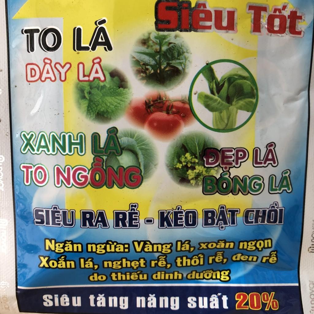 Phân bón Siêu Tốt giúp xanh lá đẹp lá, siêu ra rễ, kéo bật chồi
