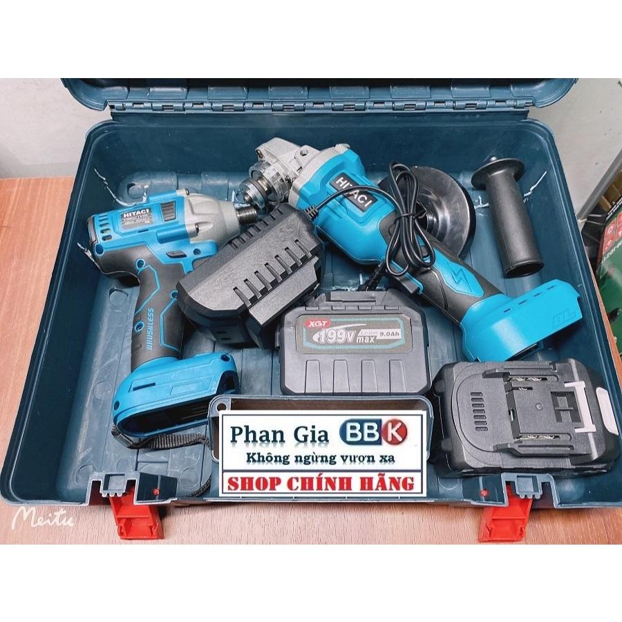 Combo 2 trong 1 gồm máy mài góc pin và máy chuyên vít pin 199V Pin 15 CELL - Tặng hộp đựng