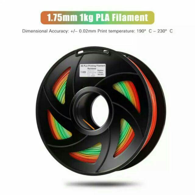 Nhựa in 3D PLA 7 màu cuộn 1kg ( PLA color rainbow)