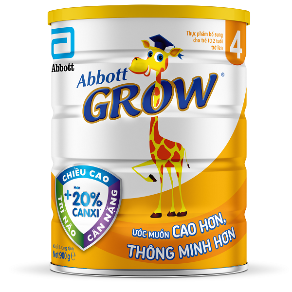 Lon sữa bột Abbott Grow 4 900g cho trẻ trên 2 tuổi