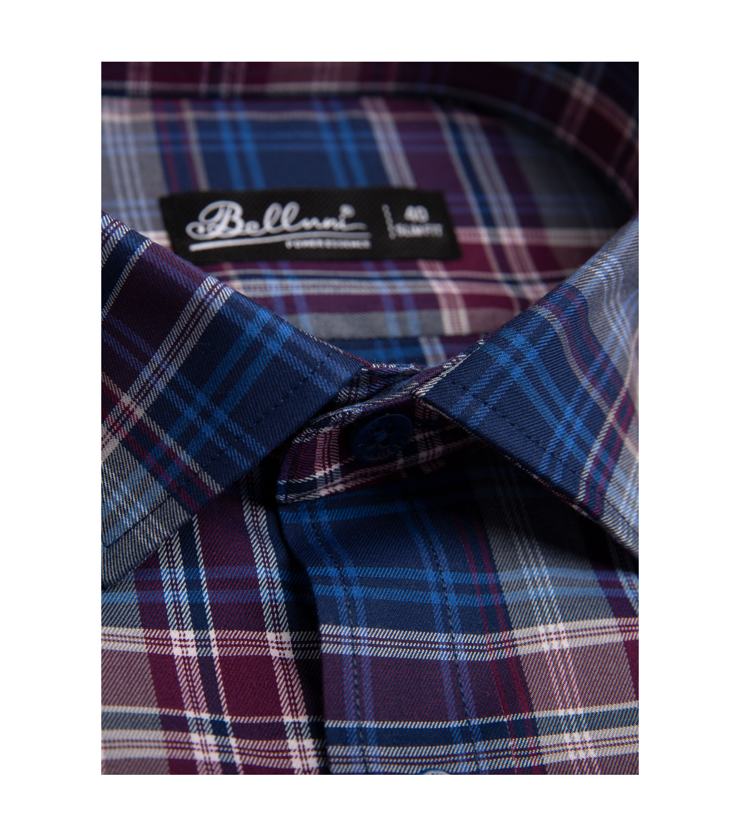 Áo sơ mi nam BELLUNI SLIMFIT hoạ tiết caro trẻ trung năng động phá cách -  ANS.BPS.BE.206.V1