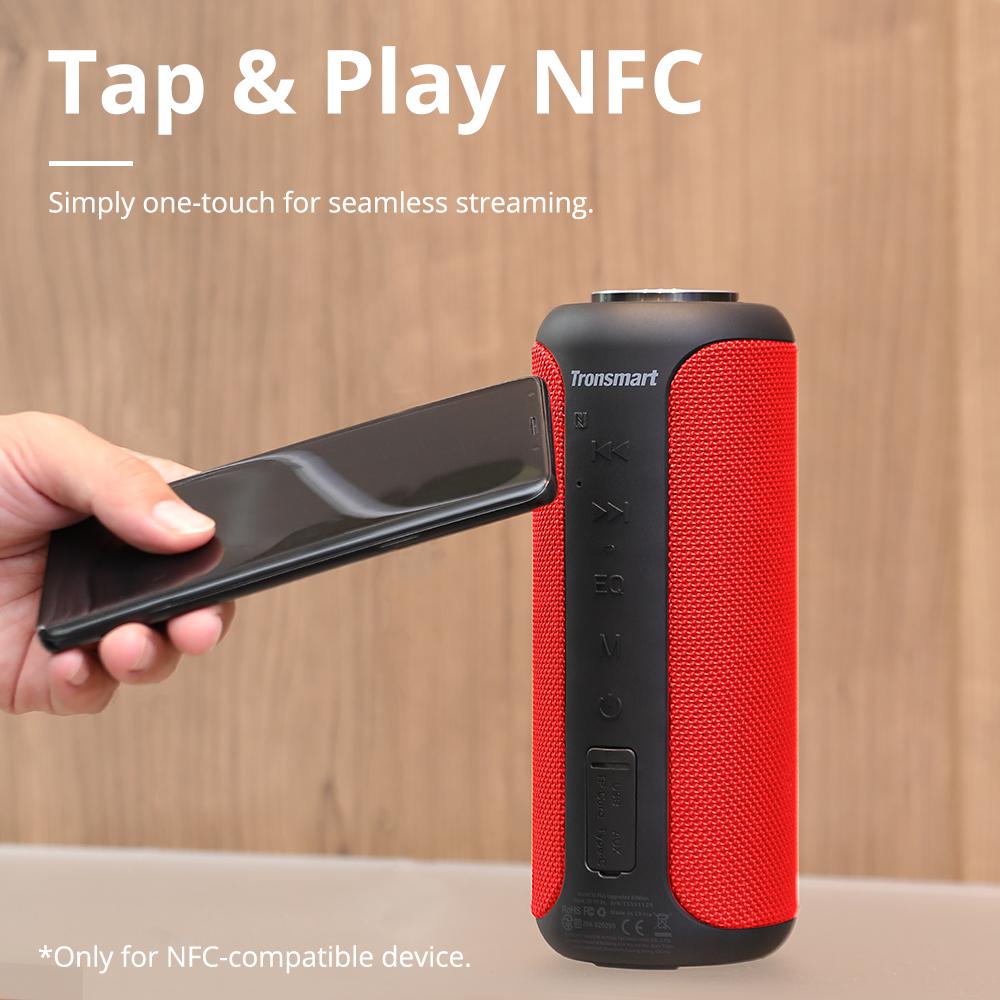 Tronsmart T6 Plus  Bluetooth 5.0 loa 40W loa di động ipx6 với NFC, thẻ TF, ổ đĩa flash USB Color: Red