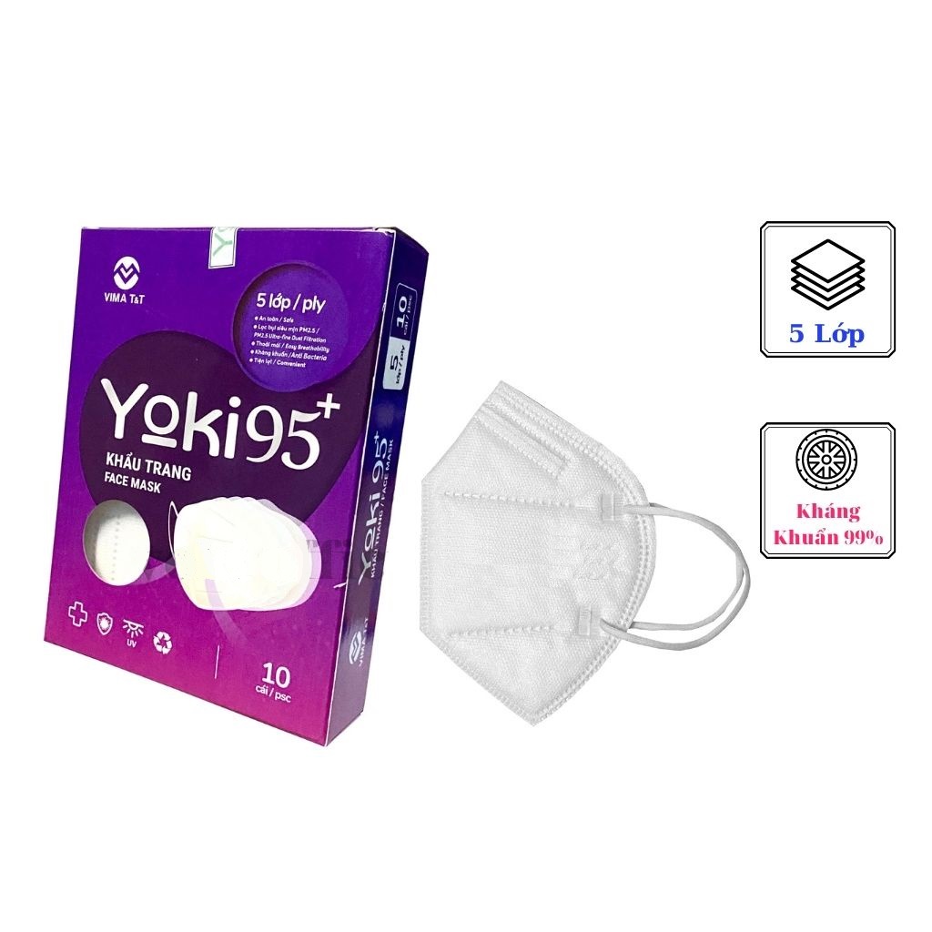 10 Khẩu Trang KN95 + Cấu Trúc 5 Lớp Kháng Khuẩn Chống Bụi Mịn PM2.5, An Toàn - TakyHome 7795
