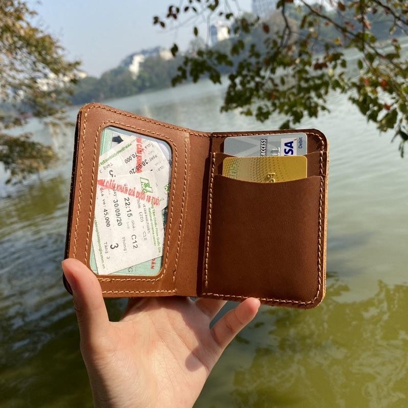 Ví Nam/ Nữ Da Bò Mini Có ngăn ảnh TEE LEATHER