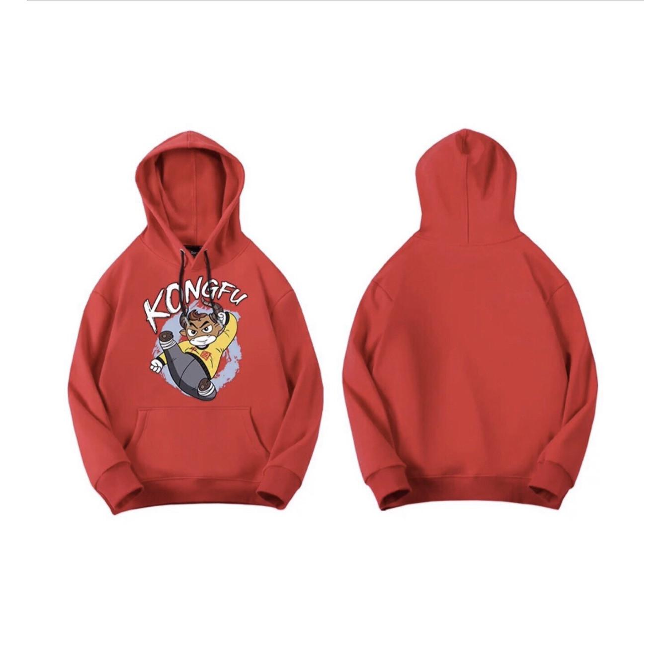 ÁO HOODIE NAM NỮ IN TRAU VÀNG KONGFU SIÊU CUTE