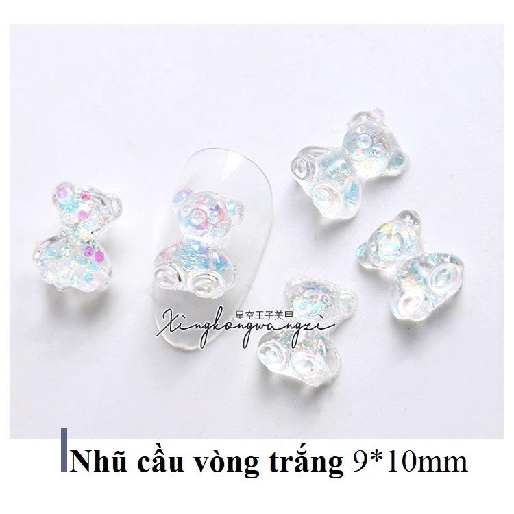 Gấu Gum Thạch Nhũ Tráng Gương Trang Trí Móng