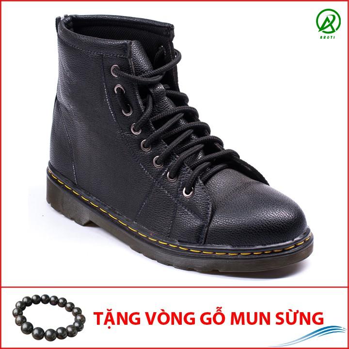 Giày Boot Nam Cao Cổ Màu Đen Đế Khâu Cực Chắc Chắn Và Phong Cách - M89(GM)- Kèm Gỗ Mun sừng