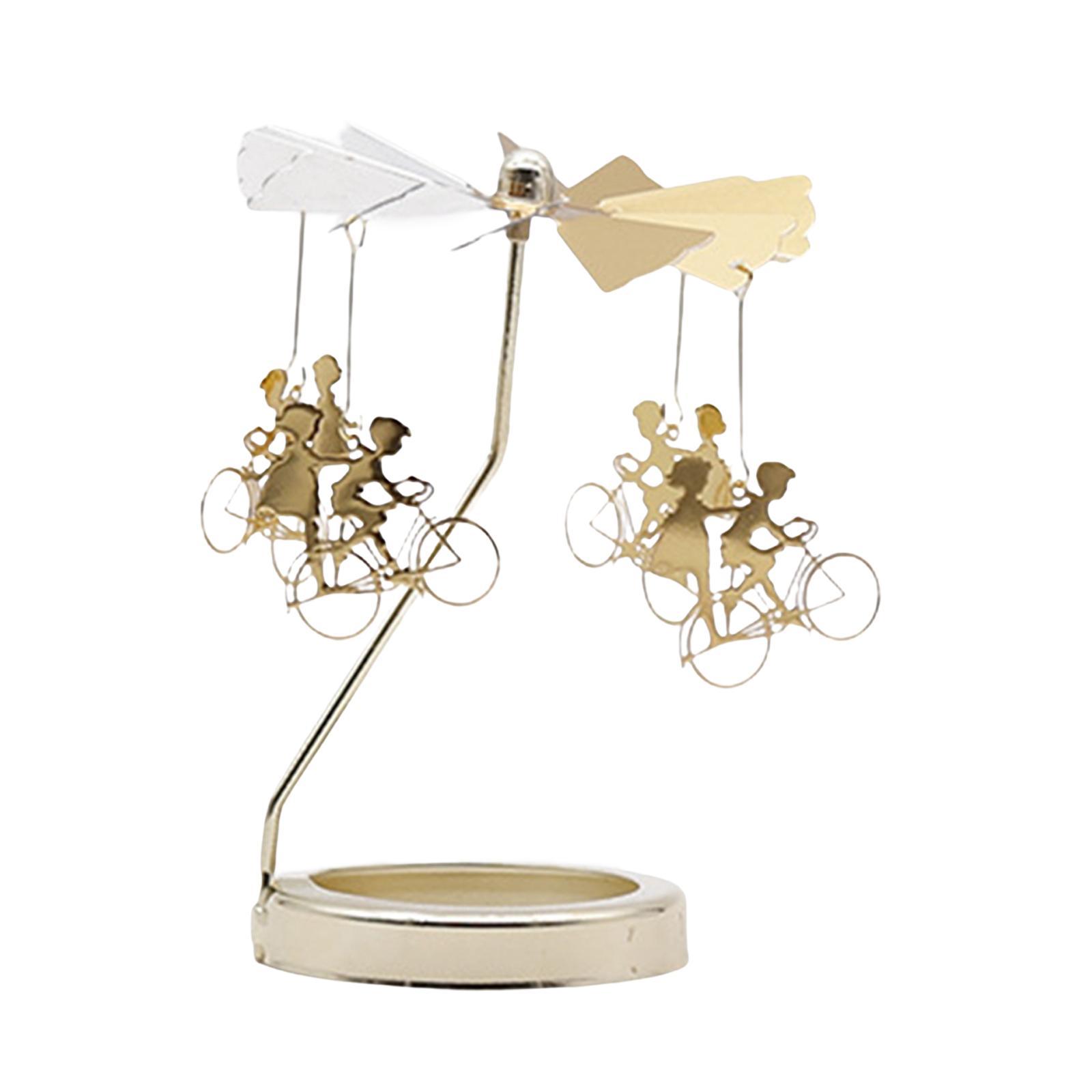 2 Spinning Tea Light Candle Holder Candle Ornament Rotating Candlestick