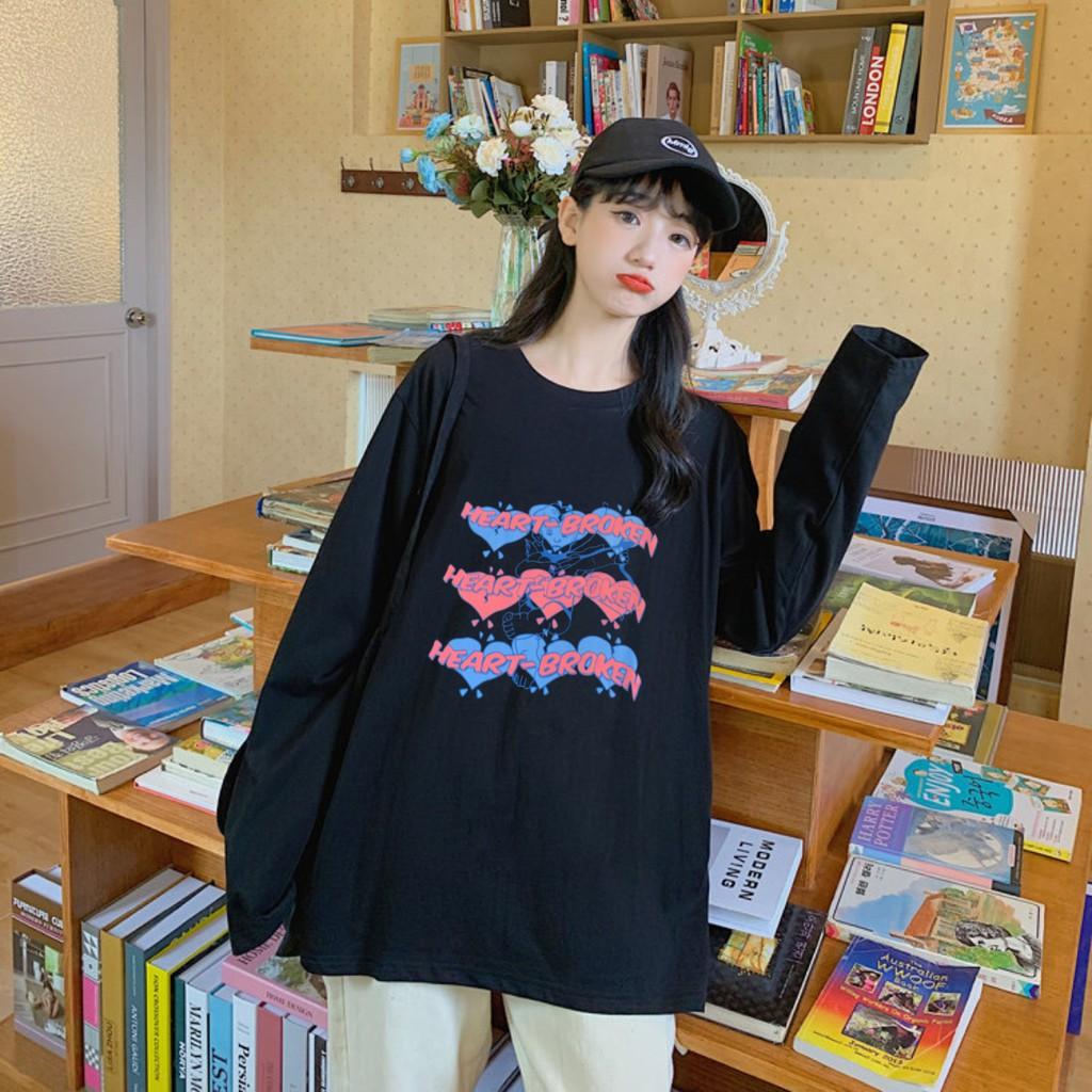 Áo Thun Tay Dài Unisex HEART BROKEN Form Rộng Thu Đông