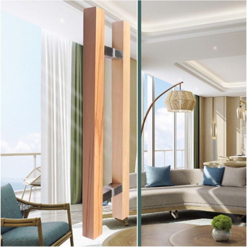 Tay nắm gỗ sồi Nga cao cấp cho cửa kính