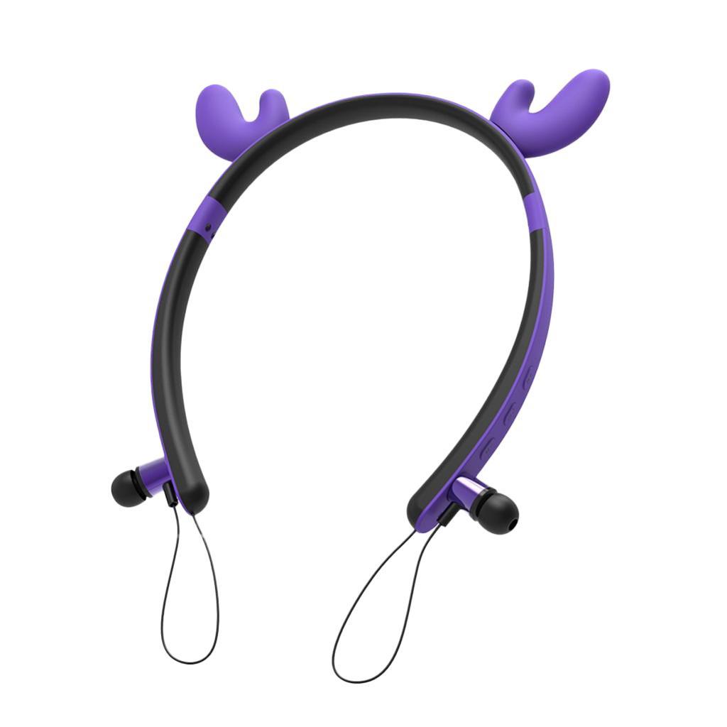 Bluetooth Headset,Lightweight Bluetooth Headphones for Sports Exercise, Noise Cancelling Stereo Neckband Wireless Headset Purple