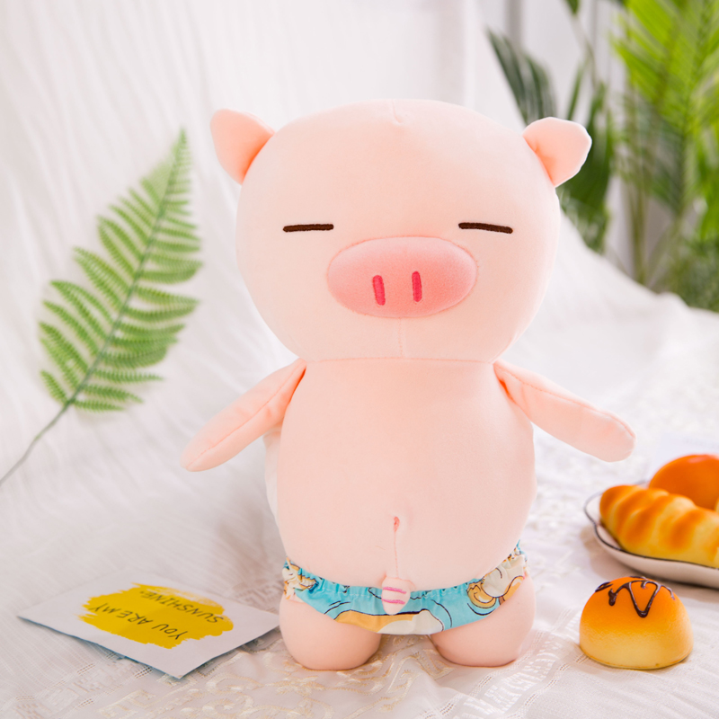 Gấu Bông Heo Mặc Quần Chip (25cm---&gt;70cm) Vải Miniso Siêu Mềm Mịn, An Toàn, Hàng Loại 1 Cao Cấp