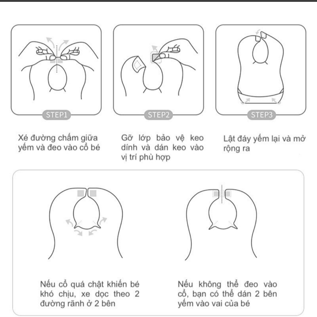 Sét 10 yếm giấy hoạt hình tiện lợi khi đi du lịch