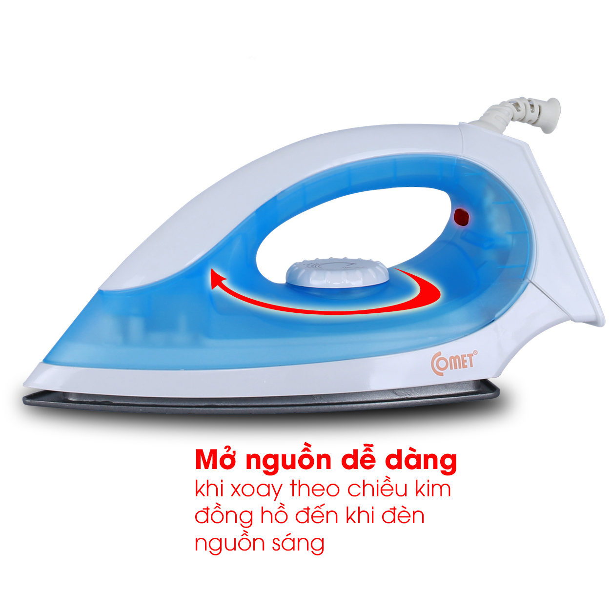 Bàn ủi khô Comet CM1126 (Giao màu ngẫu nhiên) - Hàng Chính Hãng