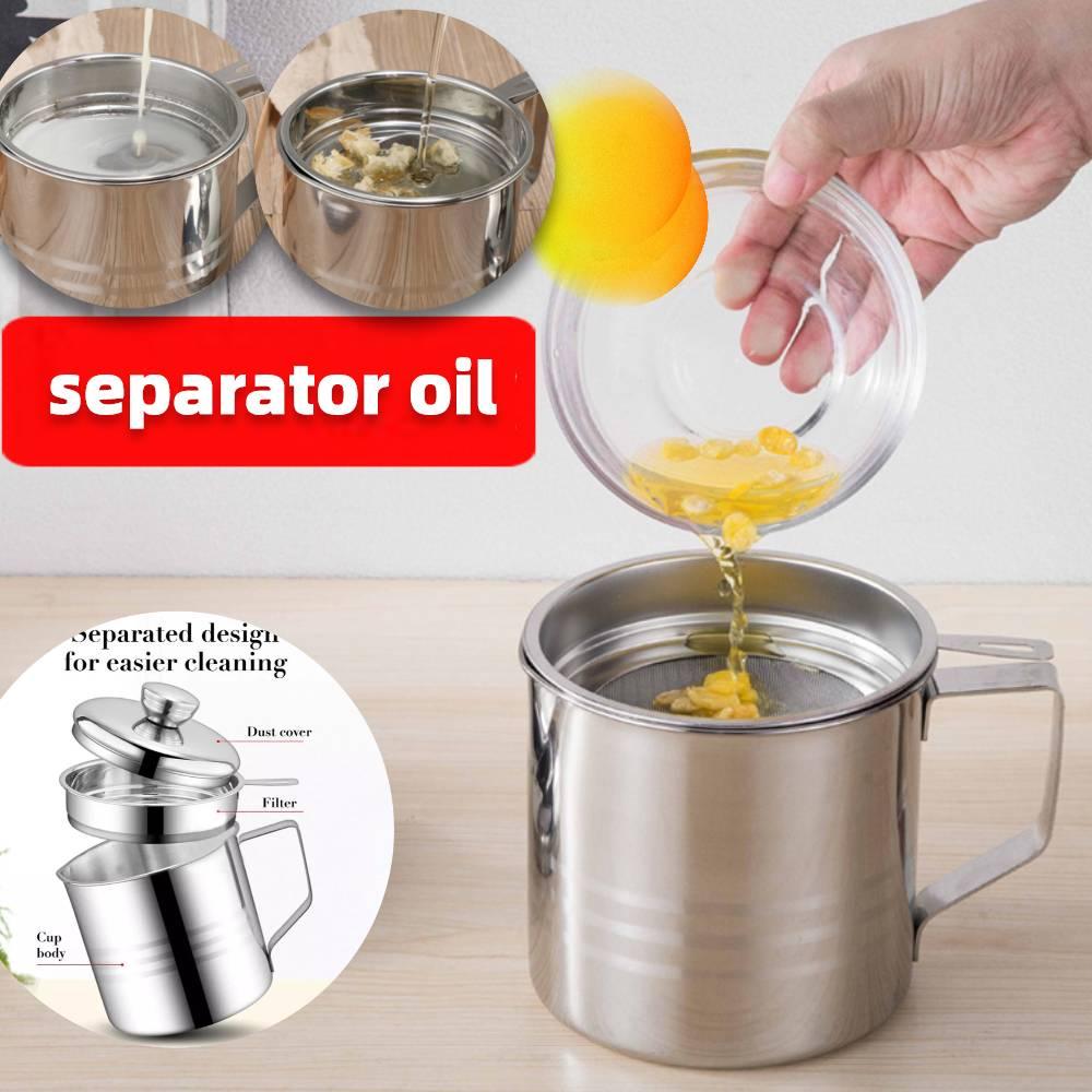 Bình Lọc Dầu Bằng Thép Không Gỉ Có Nắp Đậy Tiện Dụng