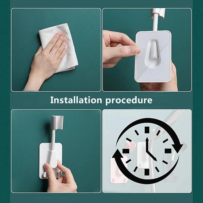 Giá Đỡ Vòi Hoa Sen 2 Móc Tự Dính Có Thể Điều Chỉnh Cho Phòng Tắm