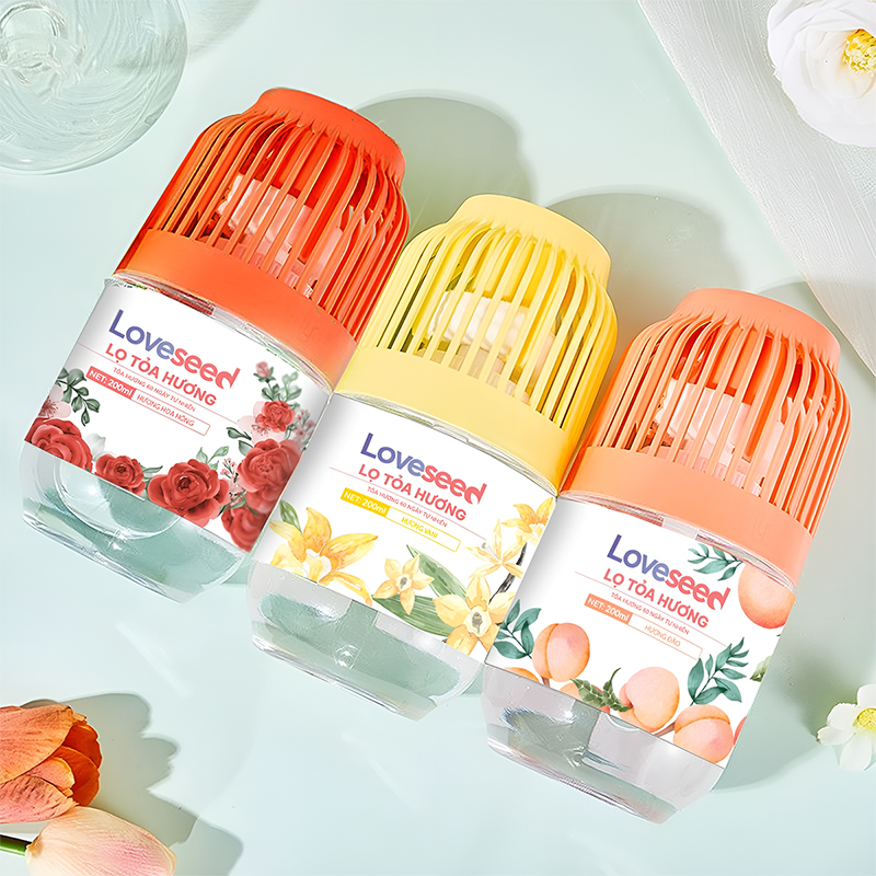 Lọ tỏa hương Loveseed hương thơm tự nhiên dễ chịu khử mùi sáp thơm phòng thế hệ mới 60 ngày - Dung tích 200ml