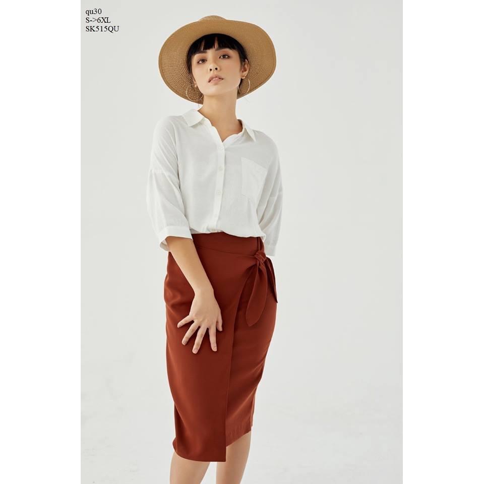 SK417 CHÂN VÁY BÚT CHÌ CỘT NƠ