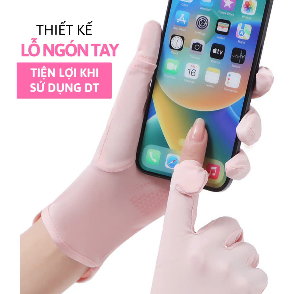 Găng Tay Hở 2 Ngón Unisex Chống Nắng, Có Thể Sử Dụng Cảm Ứng Điện Thoại UV UPF50+ MÀU GHI ĐẬM