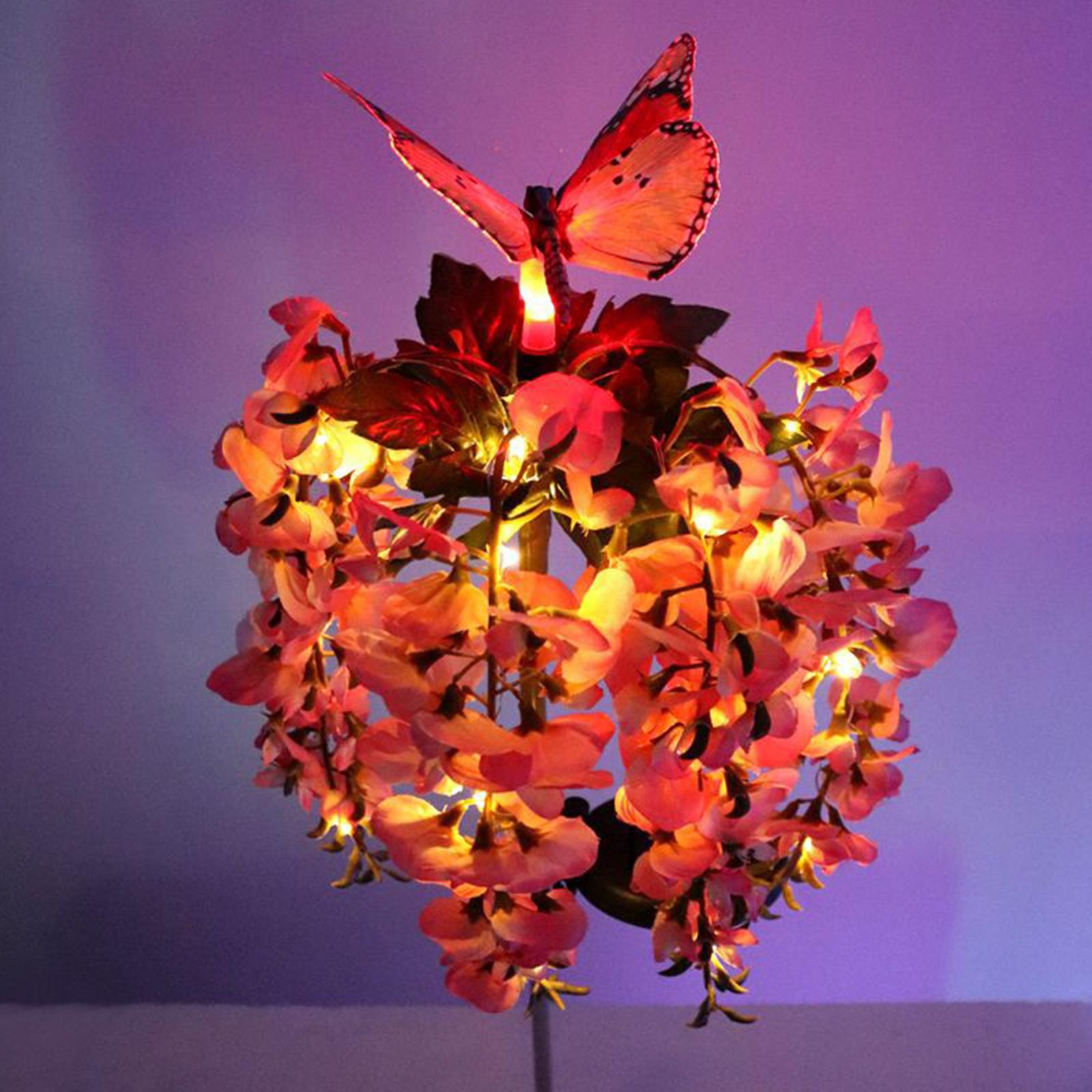Solar Flowers Light Outdoor Decorative Stakes Lights 7 Color Changing LED Landscape Lights Waterproof Garden Stake Light