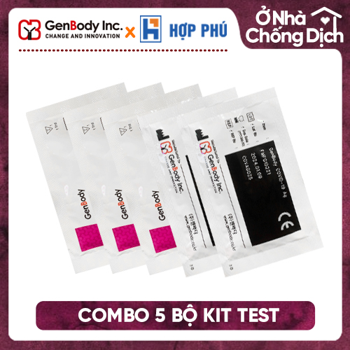 [COMBO PARTY] - 5 bộ Test nhanh Hàn Quốc GenBody COVlD-19 Ag cho kết quả nhanh chỉ 15 phút (Cho 5 người)