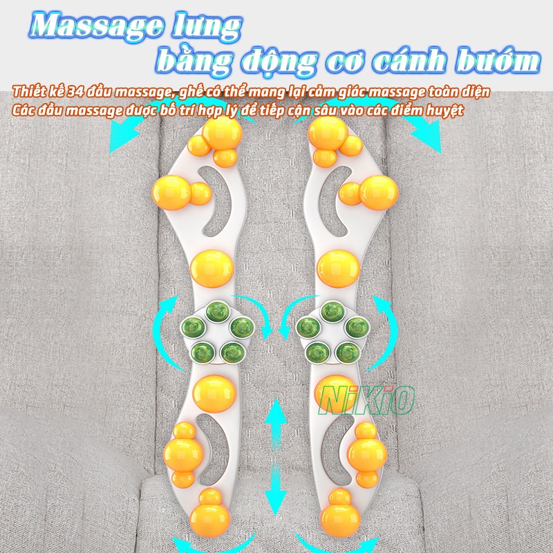 Ghế Massage Toàn Thân Nikio NK-155 - Kỹ Thuật Mát Xa Shiatsu Nhật Bản, Xoa Bóp Chuyên Sâu, Công Nghệ Rung Tần Số Cao Kết Hợp Nhiệt Hồng Ngoại Tân Tiến - Ghế Bập Bênh Thư Giãn, Giảm Stress Tại Nhà - Cải Thiện Sức Khỏe Và Chất Lượng Giấc Ngủ