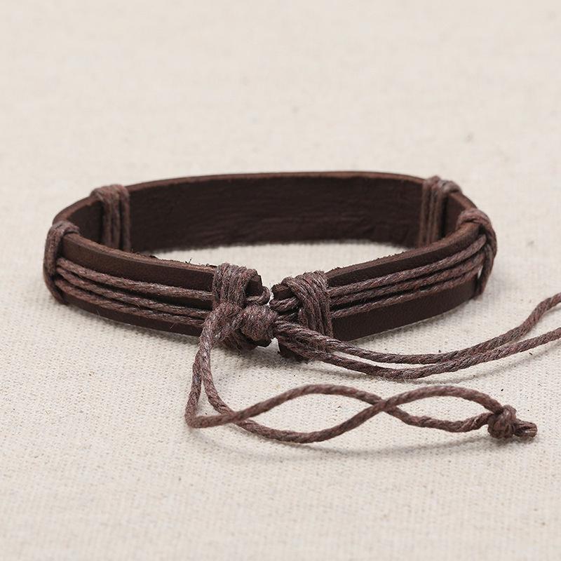 Vòng Tay Da Mặt Chim Ưng Cá Tính Unisex