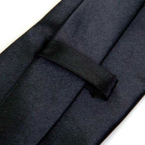 9xSolid Color Satin Neck Tie Necktie for Men - Black