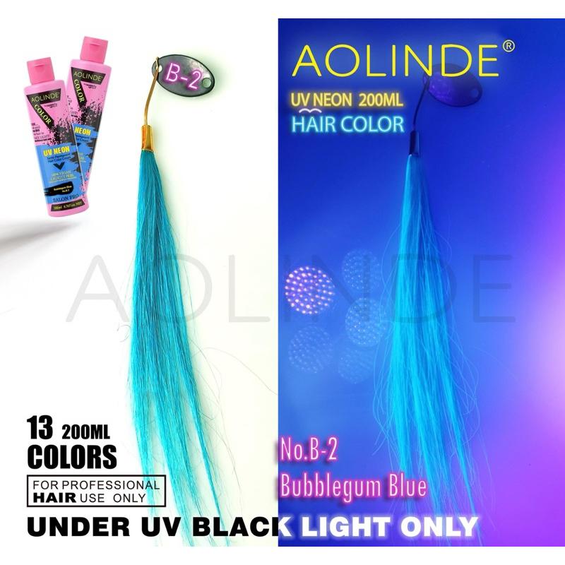 Kem nhuộm tóc Semi UV Neon Không Amoniac trên nền tóc tẩy Level 9 - Bubblegum Blue Xanh biển 200ml + Gội xả gói Karseell 15ml