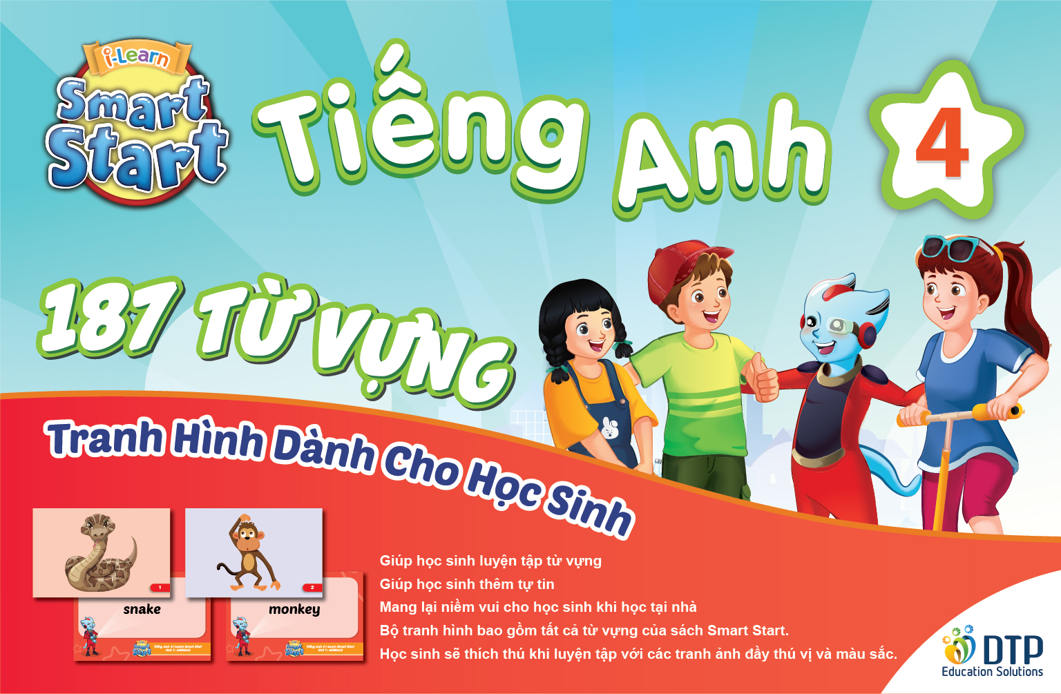 Combo Tiếng anh 4 I-learn smart start Student's cards + Notebook